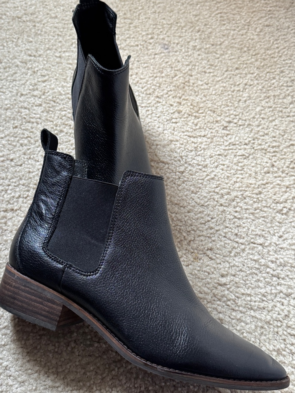 Lucky Brand Black Leather Chelsea Ankle Boots